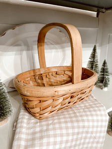 Vintage Handled Wicker Basket