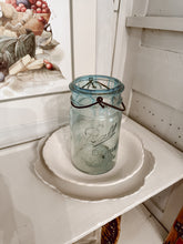Load image into Gallery viewer, Vintage Turquoise Wide Mouth Eclipse Ball Jar
