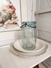 Load image into Gallery viewer, Vintage Turquoise Wide Mouth Eclipse Ball Jar
