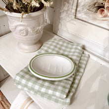 Load image into Gallery viewer, Vintage Green Striped Soap Dish
